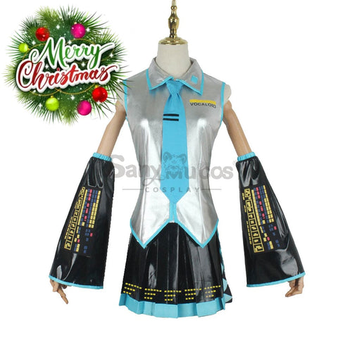 【In Stock】Vocaloid Hatsune Miku Cosplay Silver Patent Leather Costume Costumes