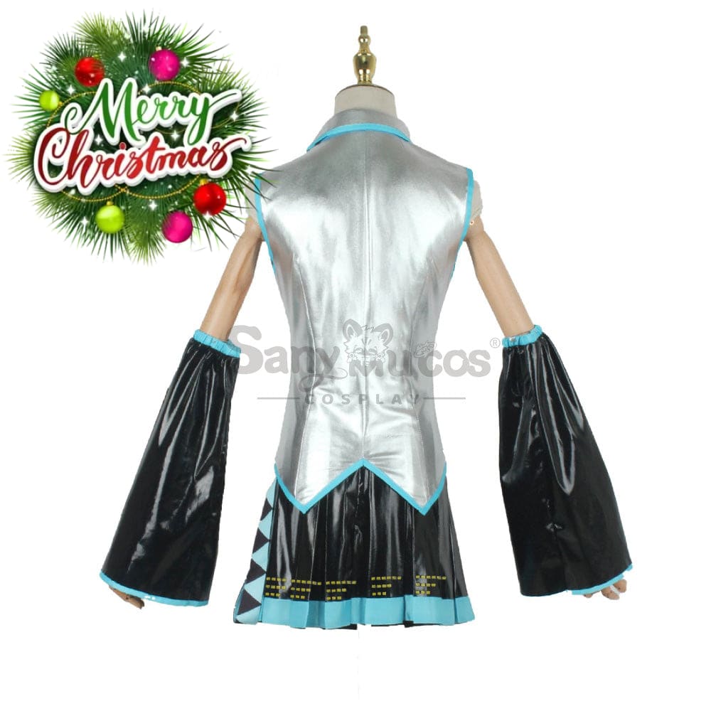 【In Stock】Vocaloid Hatsune Miku Cosplay Silver Patent Leather Costume Costumes