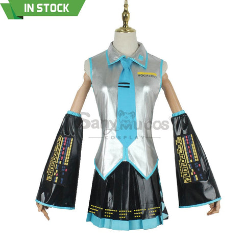 【In Stock】Vocaloid Hatsune Miku Cosplay Silver Patent Leather Costume Costumes