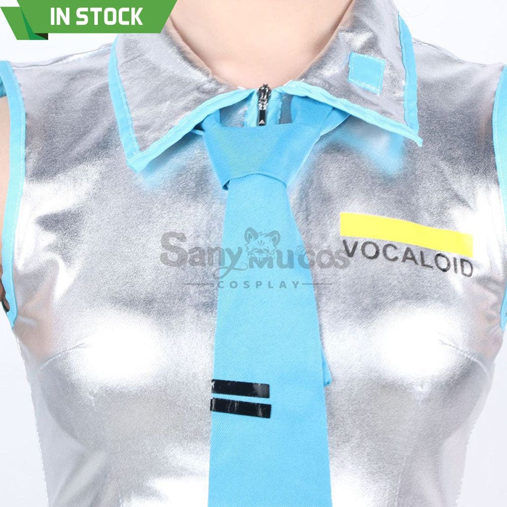 【In Stock】Vocaloid Hatsune Miku Cosplay Silver Patent Leather Costume Costumes