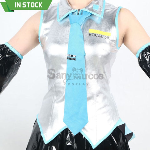 【In Stock】Vocaloid Hatsune Miku Cosplay Silver Patent Leather Costume Costumes