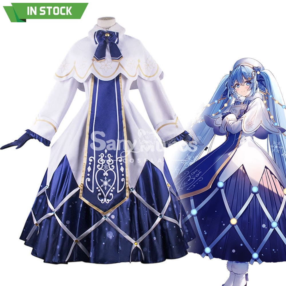 【In Stock】Vocaloid Hatsune Miku Cosplay Snow 2021 Costume Costumes