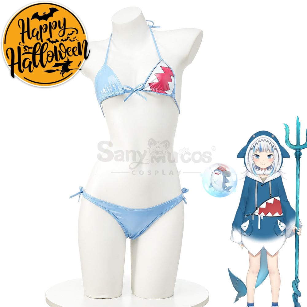 【In Stock】Vtuber Cosplay Gawr Gura Bikini Swimsuit Costume Costumes