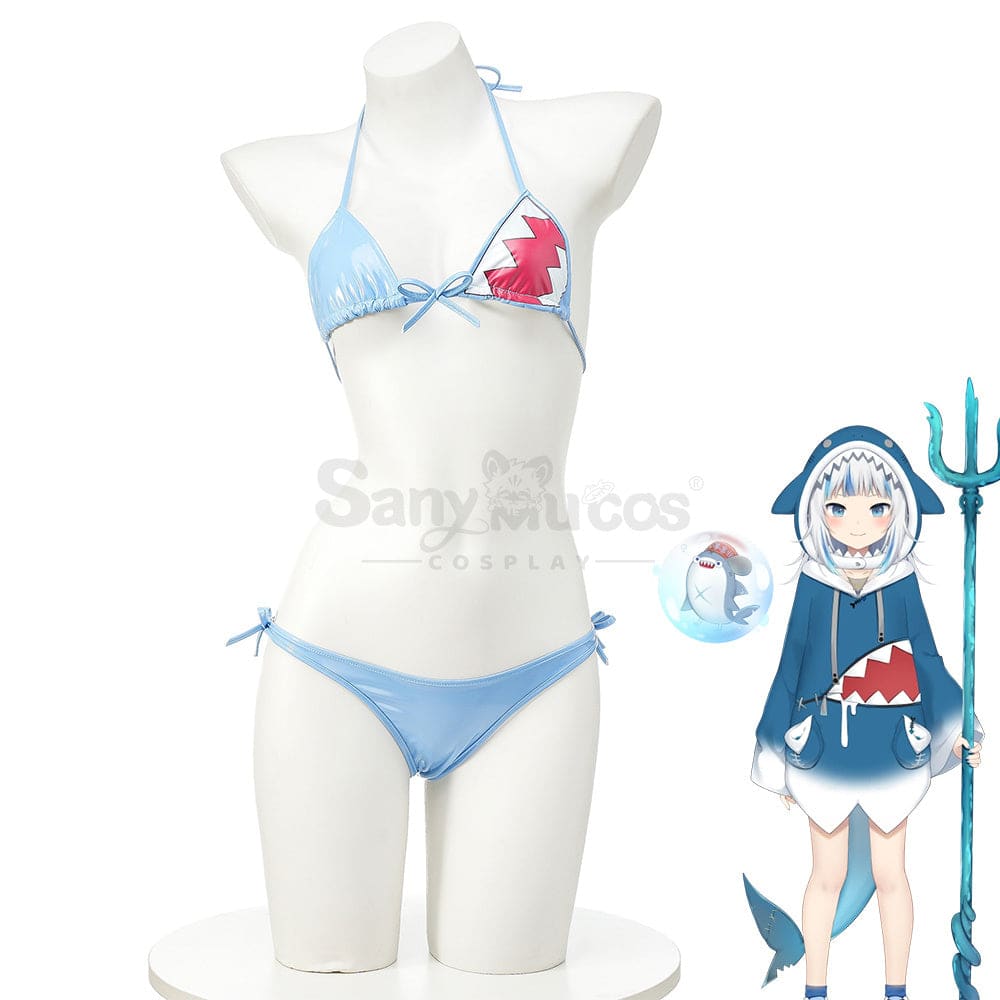 【In Stock】Vtuber Cosplay Gawr Gura Bikini Swimsuit Costume Costumes