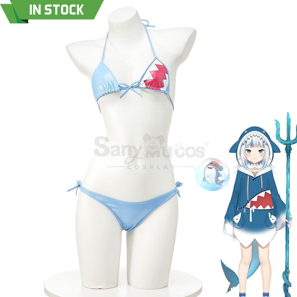 【In Stock】Vtuber Cosplay Gawr Gura Bikini Swimsuit Costume Costumes