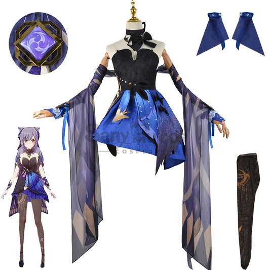 【In Stock】Game Genshin Impact Cosplay Keqing Cosplay Costume Plus Size 1000
