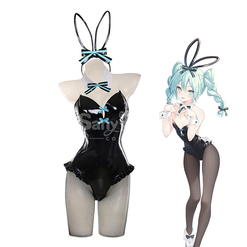 Game Hatsune Miku Cosplay Eula Sexy Black Bunny Girl Cosplay Costume