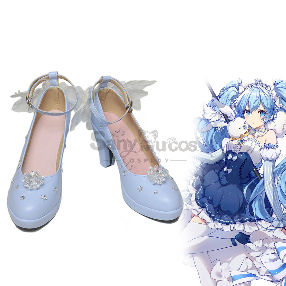 Vocaloid Hatsune Miku Cosplay Snow Miku 2019Cosplay Shoes