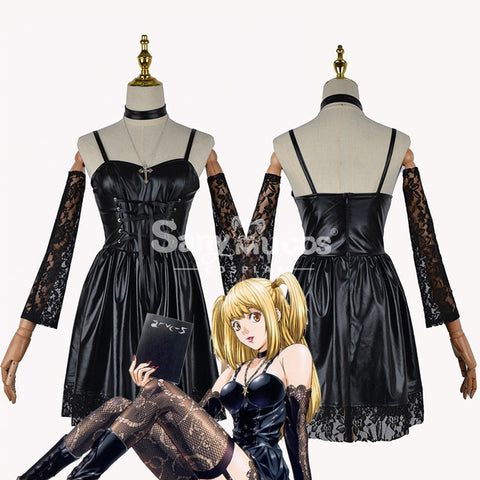 【In Stock】Anime Death Note Cosplay Costume Misa Amane Women Black Dress Halloween Costumes