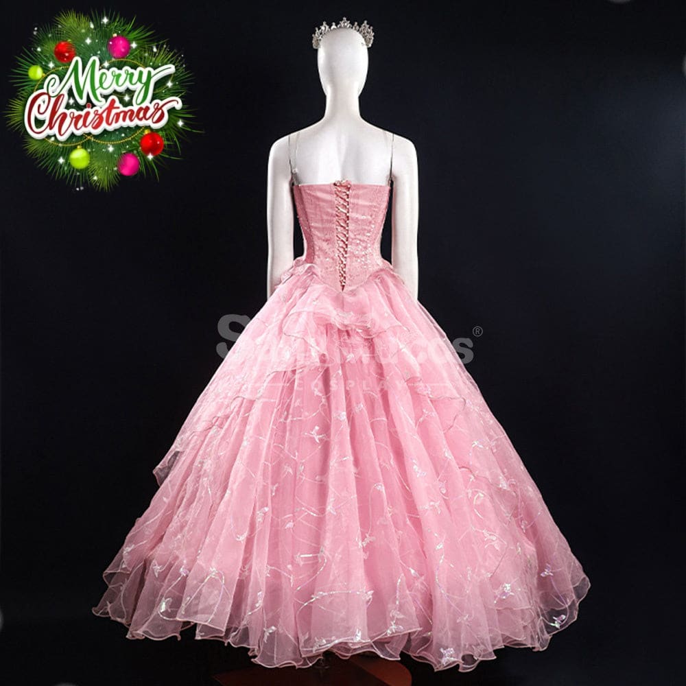 Movie Wicked Cosplay Pink Wedding Dress Glinda Costume Premium Edition Costumes