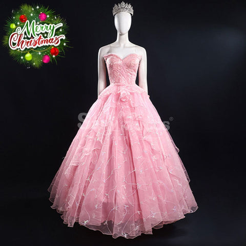 Movie Wicked Cosplay Pink Wedding Dress Glinda Costume Premium Edition Costumes