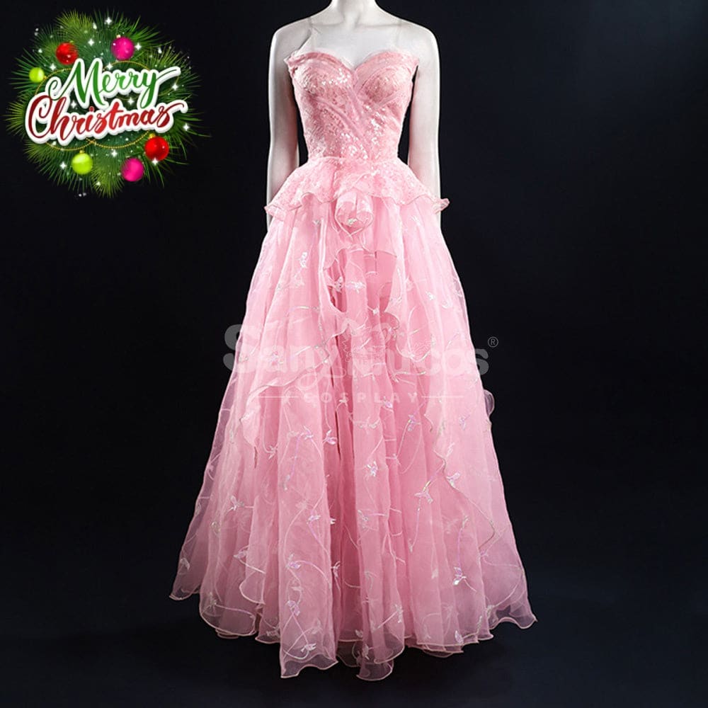 Movie Wicked Cosplay Pink Wedding Dress Glinda Costume Premium Edition Costumes