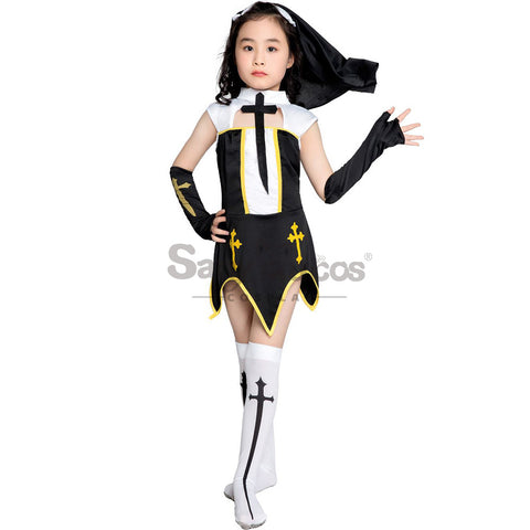 【In Stock】Halloween Cosplay Nun Cosplay Costume Kid Size