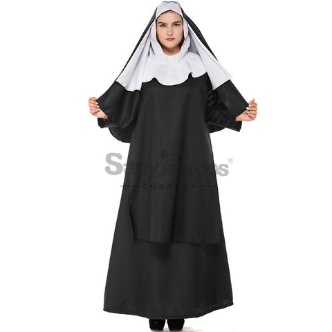 【In Stock】Halloween Cosplay Nun Cosplay Costume Plus Size