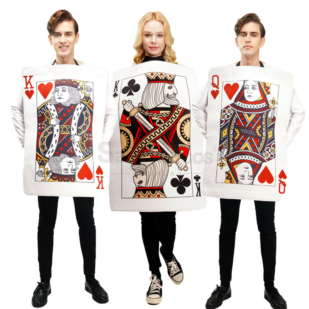 【In Stock】Carnival Cosplay Poker Couple Queen Of Hearts King Clubs Funny Stage Performance