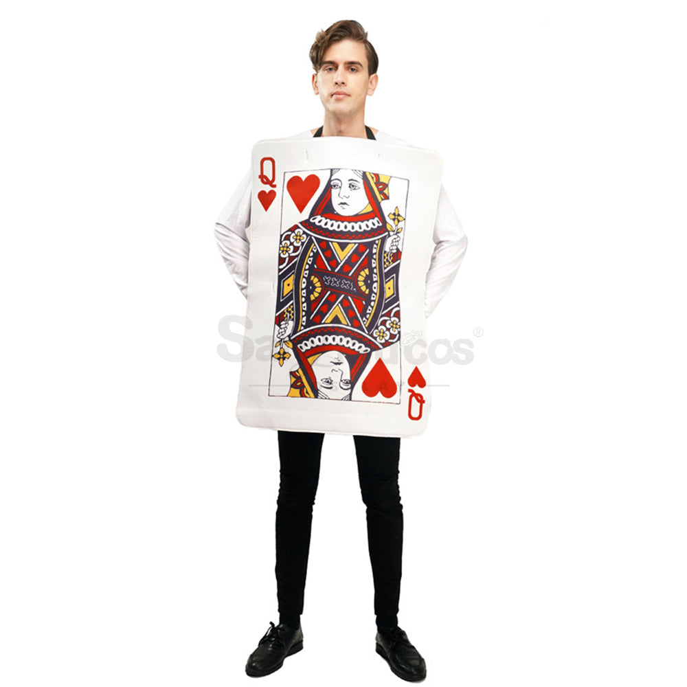 【In Stock】Carnival Cosplay Poker Couple Queen Of Hearts King Clubs Funny Stage Performance