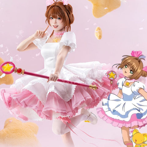 【Pre-Sale】Anime Cardcaptor Sakura Cosplay Sakura Kinomoto Pink & White Battle Cosplay Costume Cosplay Costumes