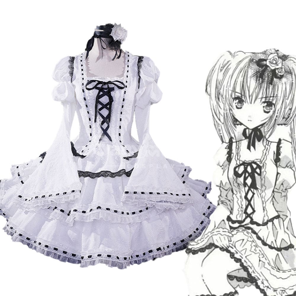【Pre-Sale】Anime Shugo Chara! Cosplay Tsukiyomi Utau White Dress Lolita-Style Cosplay Costume Cosplay Costumes