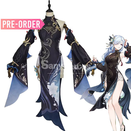 【Pre-Sale】Game Genshin Impact Cosplay Frostflower Dew Shenhe Costume Costumes 1000