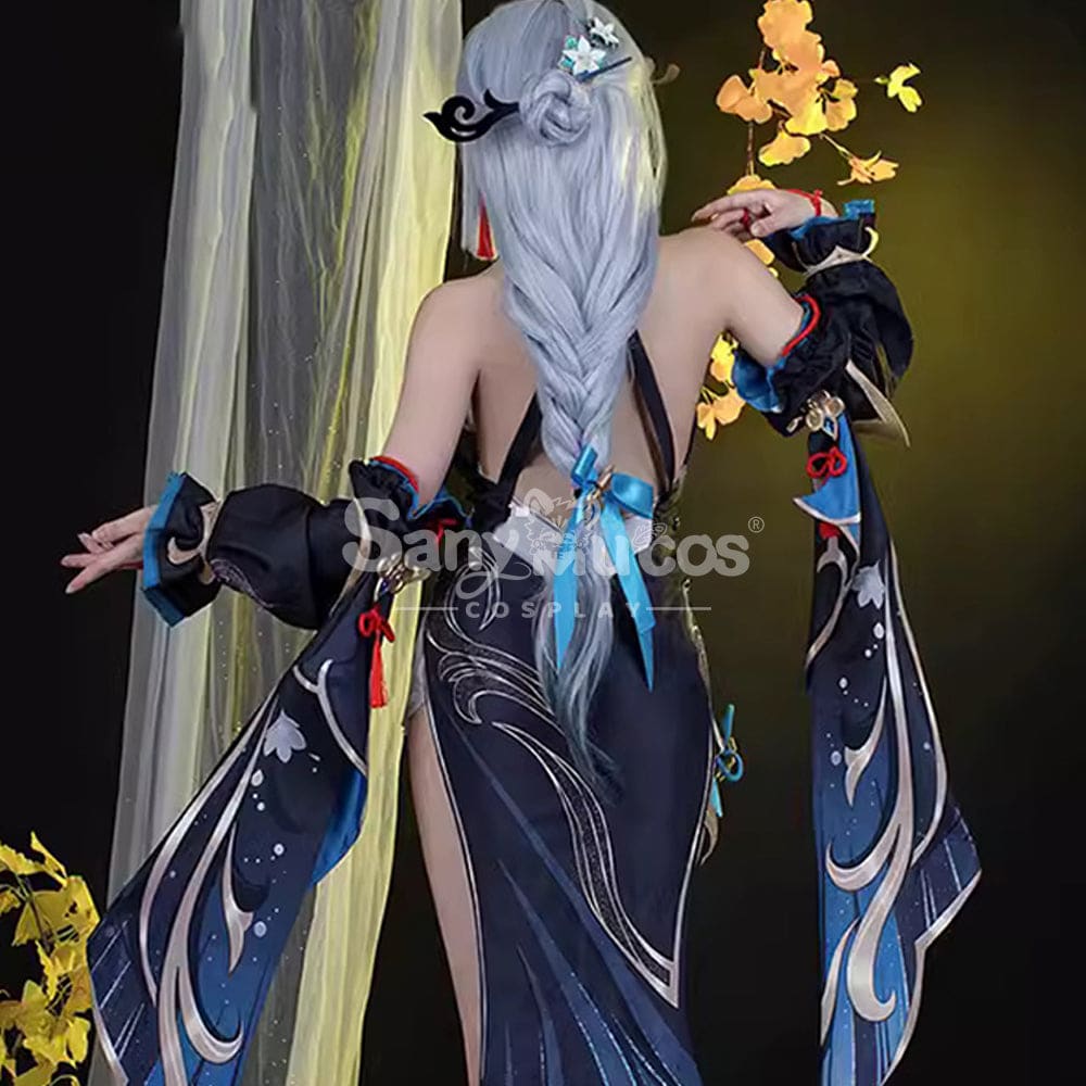 【Pre-Sale】Game Genshin Impact Cosplay Frostflower Dew Shenhe Costume Costumes