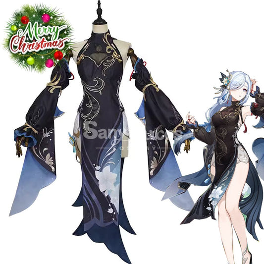 【Pre-Sale】Game Genshin Impact Cosplay Frostflower Dew Shenhe Costume Costumes 1000