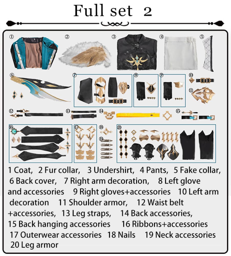 【Pre-Sale】Game Genshin Impact Cosplay Varka Cosplay Costume Premium Edition Costume and Leg armor / S Cosplay Costumes