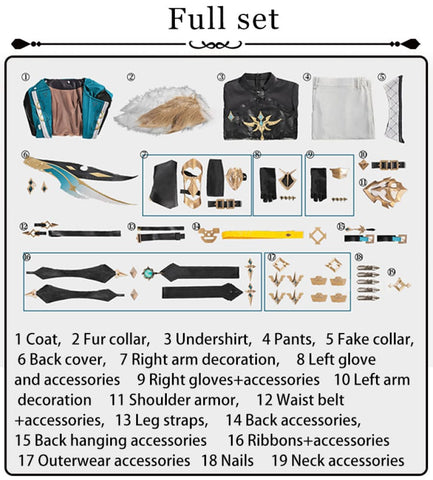 【Pre-Sale】Game Genshin Impact Cosplay Varka Cosplay Costume Premium Edition Costume / S Cosplay Costumes