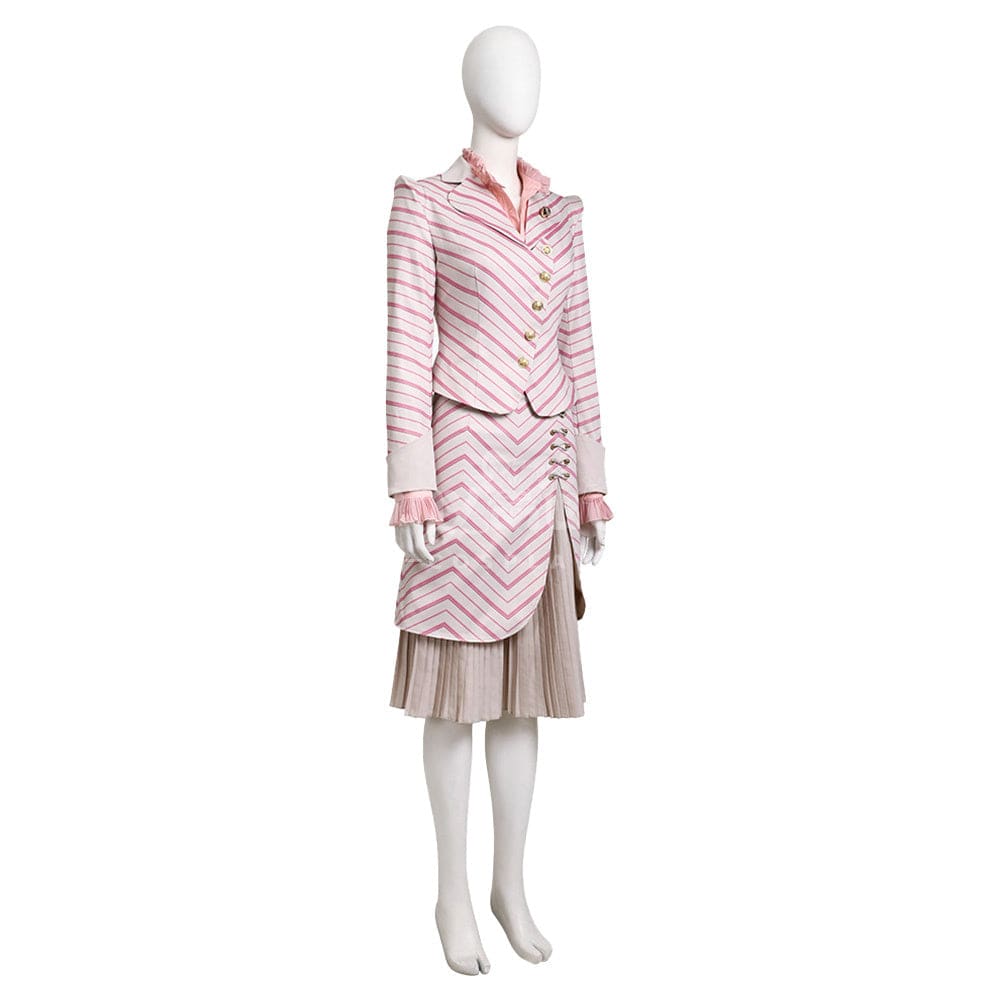 Movie Wicked Cosplay Pink Stripes Glinda Costume Premium Edition Costumes
