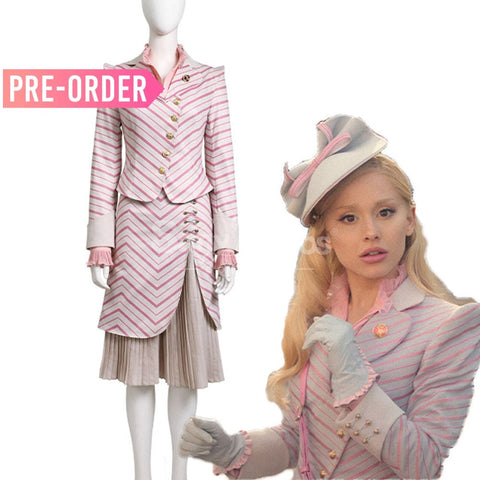 Movie Wicked Cosplay Pink Stripes Glinda Costume Premium Edition Costumes