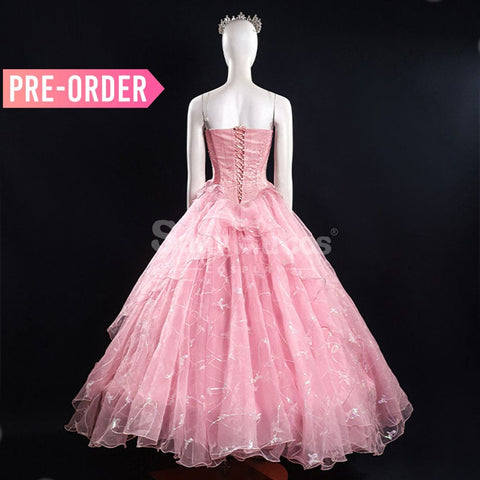 Movie Wicked Cosplay Pink Wedding Dress Glinda Costume Premium Edition Costumes