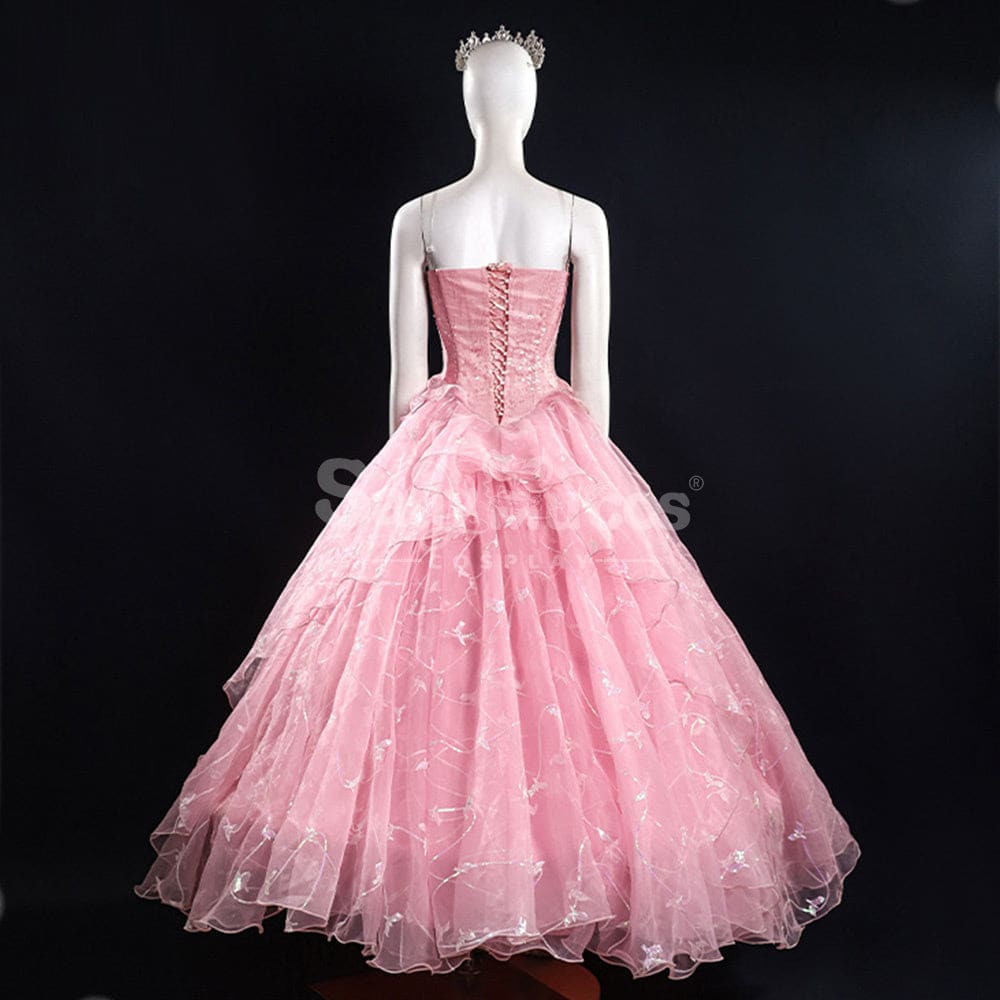 Movie Wicked Cosplay Pink Wedding Dress Glinda Costume Premium Edition Costumes