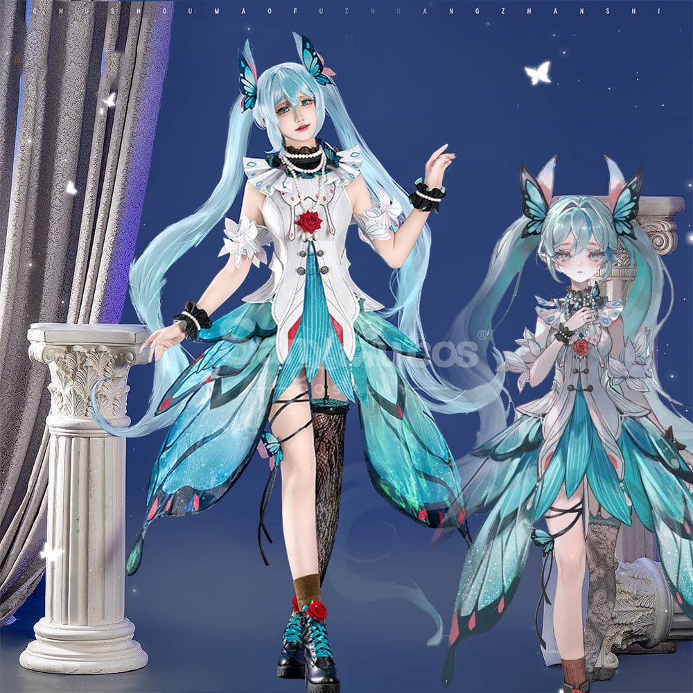 【Pre-Sale】Vocaloid Hatsune Miku Cosplay Miku Cyan Swallowtail Butterfly Cosplay Costume Premium Edition Cosplay Costumes