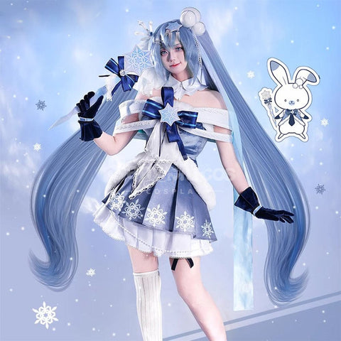 【Pre-Sale】Vocaloid Hatsune Miku Cosplay Snow 2025 Costume Premium Edition Costumes