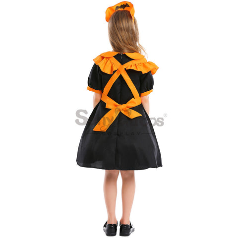 【In Stock】Halloween Cosplay Pumpkin Maid Suit Cosplay Maid Costume Kid Size
