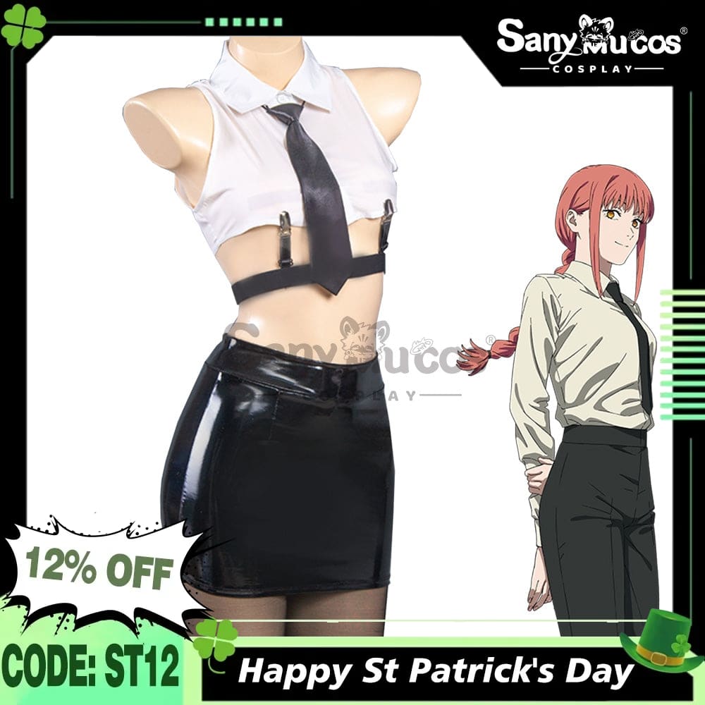 【In Stock】Anime Chainsaw Man Cosplay Office Lady Makima Costume Costumes