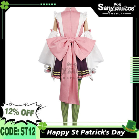 【In Stock】Anime Demon Slayer Cosplay Kanroji Mitsuri Pink Maid Suit Costume Costumes