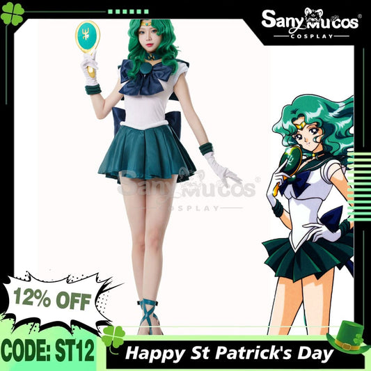 【In Stock】Anime Sailor Moon Cosplay Neptune Michiru Kaiou Battle Suit Costume Premium Edition 1000