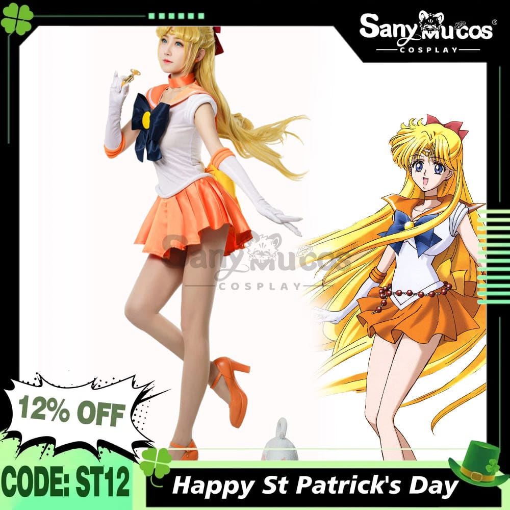 【In Stock】Anime Sailor Moon Cosplay Venus Minako Aino Battle Suit Costume Premium Edition Costumes