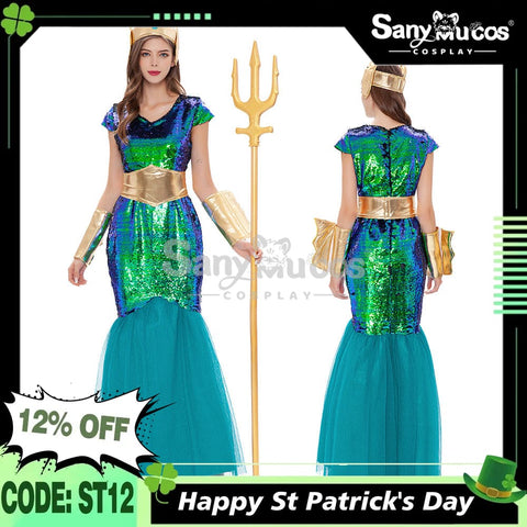 【In Stock】Halloween Cosplay Queen Of Atlantis Costume Costumes