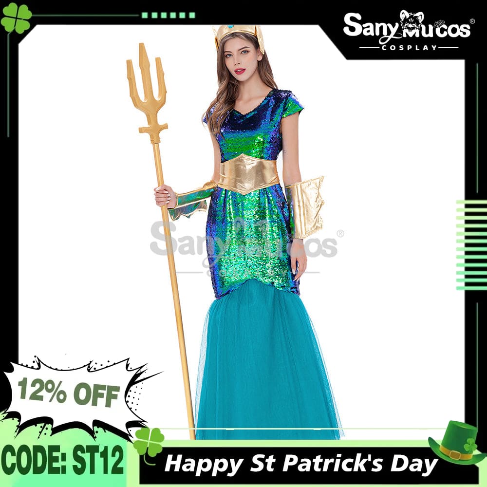 【In Stock】Halloween Cosplay Queen Of Atlantis Costume Costumes