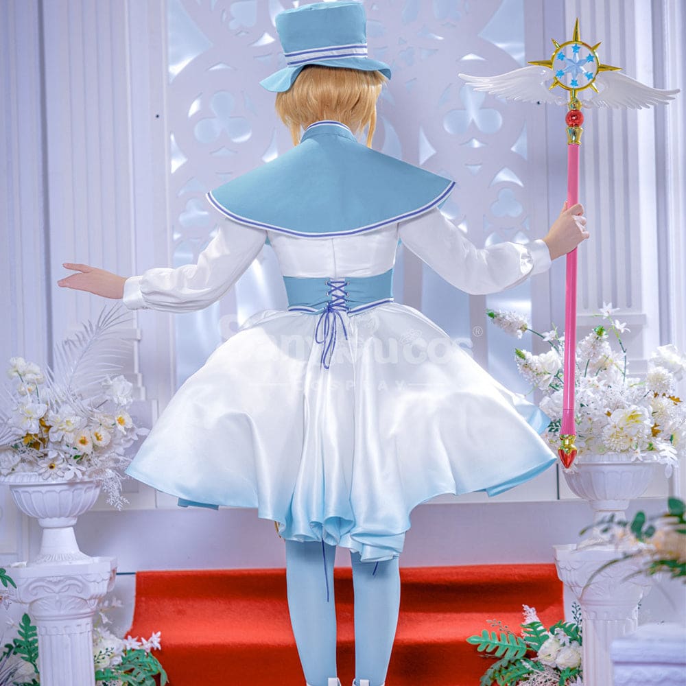 【SanyMuCos Deposit Poll】Anime Cardcaptor Sakura Cosplay Sakura Kinomoto’s blue and white Dress Cosplay Costume Deposit