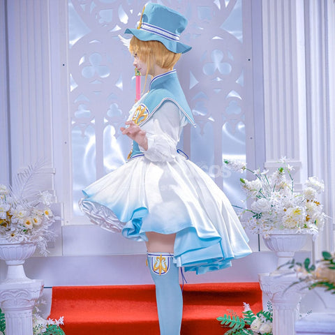 【SanyMuCos Deposit Poll】Anime Cardcaptor Sakura Cosplay Sakura Kinomoto’s blue and white Dress Cosplay Costume Deposit