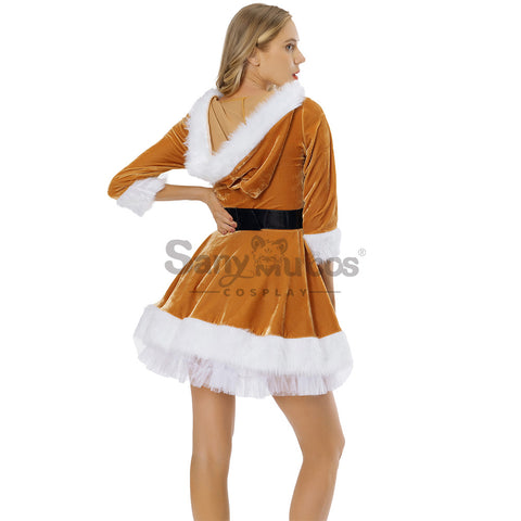 【In Stock】Christmas Cosplay V-Neck Dresses Cosplay Costume
