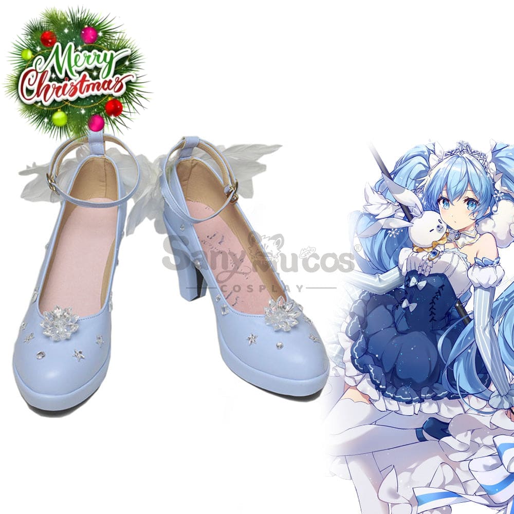 Vocaloid Hatsune Miku Cosplay Snow 2019Cosplay Shoes Boots