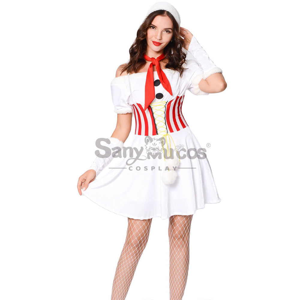 【In Stock】Christmas Cosplay White Christmas Dress Costume Costumes