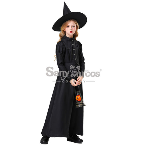 【In Stock】Halloween Cosplay Witches Long Dress Cosplay Costume Kid Size