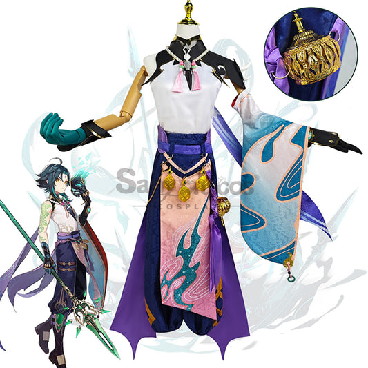 【In Stock】Game Genshin Impact Cosplay Xiao Cosplay Costume Plus Size 1000