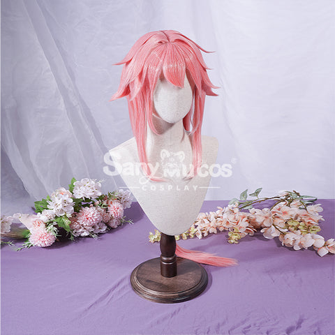 【In Stock】Game Genshin Impact Yae Miko Cosplay Pink Long Wig
