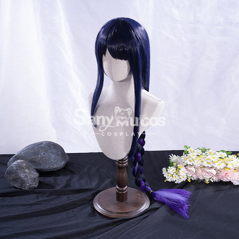 【In Stock】Game Genshin Impact Inazuma Baal Raiden Shogun Blue and Purple Gradient Long Weave Cosplay Wig