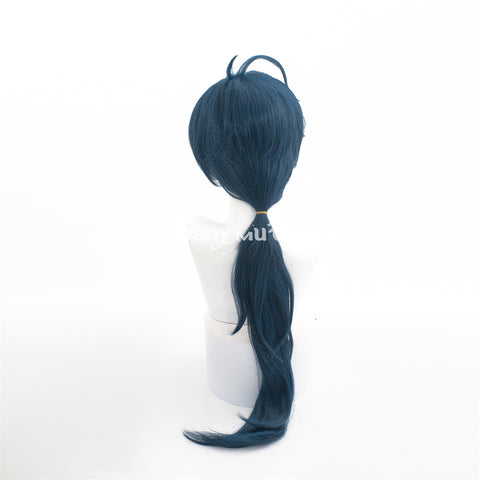 Game Genshin Impact Kaeya Dark Color Long Gradient Ponytail Cosplay Wig